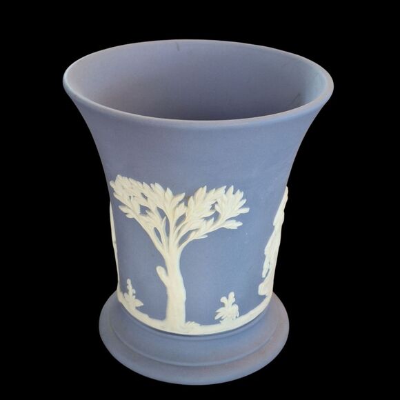 Vintage Wedgewood Two Pieces Posy Vase and Cigarette Holder Blue - Picture 5 of 13